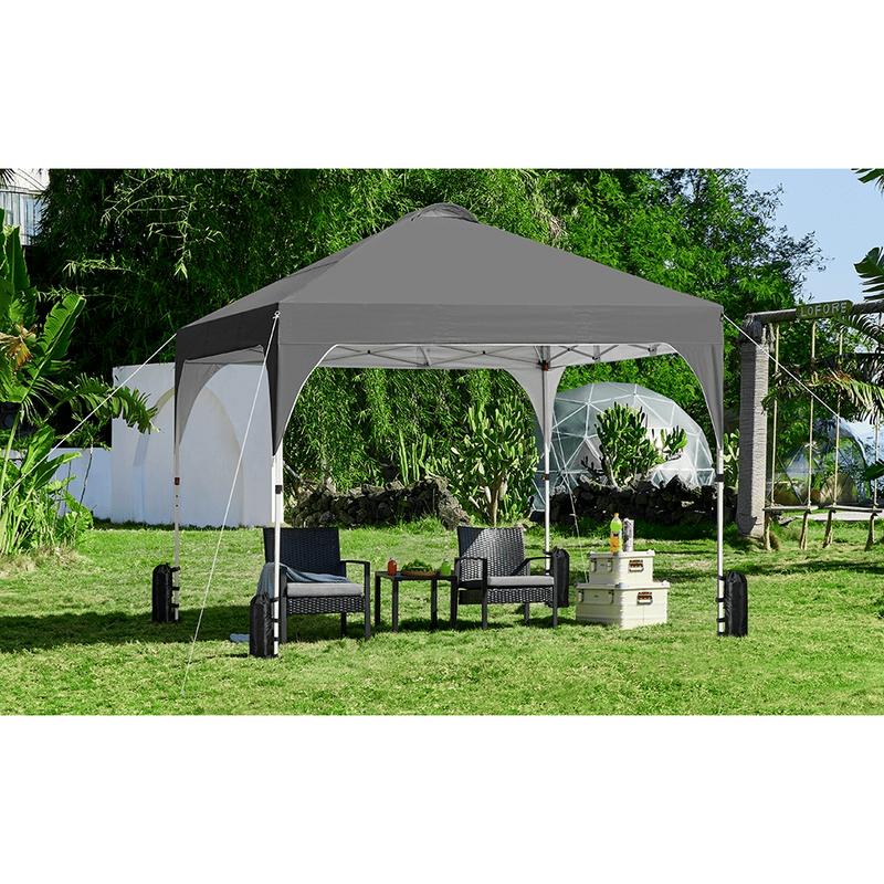 Costoffs 10x10 FT Pop Up Canopy Tent, Portable Instant Heavy-Duty Canopy, UPF 50+ Water-resistant Adjustable Canopy with Roller Bag & Sandbags & Guy Lines & Ground Stakes