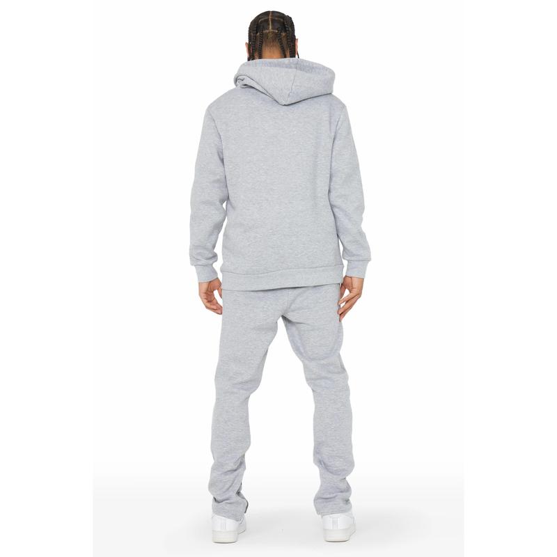 Warblen Grey Blue Slim Fit Track Set