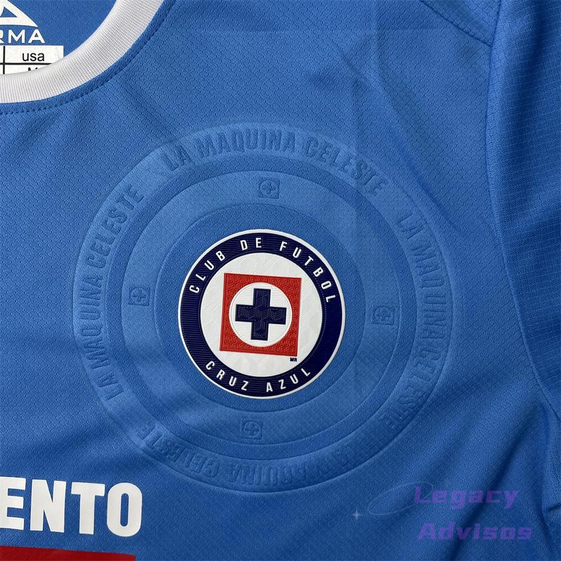 24 25 Mexico Ligamx League Cruz Azul Home Jersey Short Sleeve Soccer Jersey Fans Version