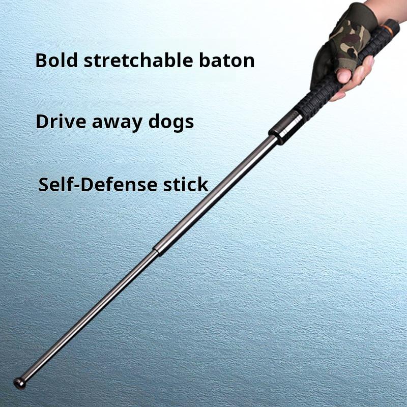 Solid swing stick car-mounted three-section magic whip to drive the dog self-defense mace multifunctional hiking stick portable hiking stick portable and easy to carry.