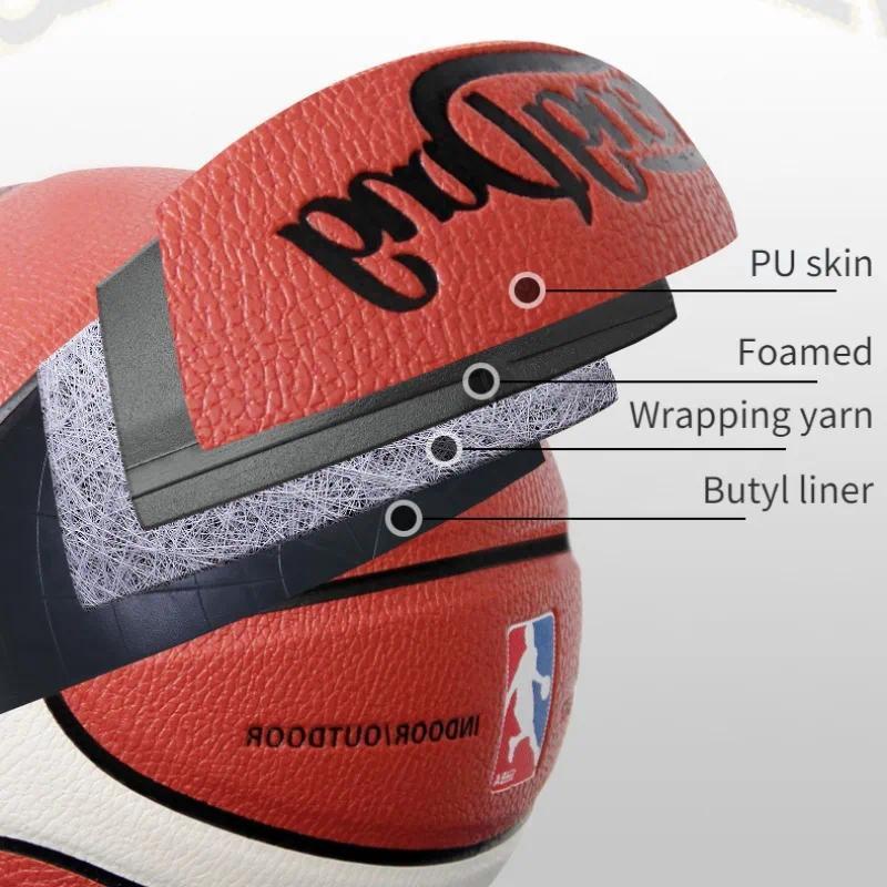 Size 7 Basketball, High Quality Official Competition Team Basketball, Indoor Outdoor Basketball Training Equipment for Men & Women