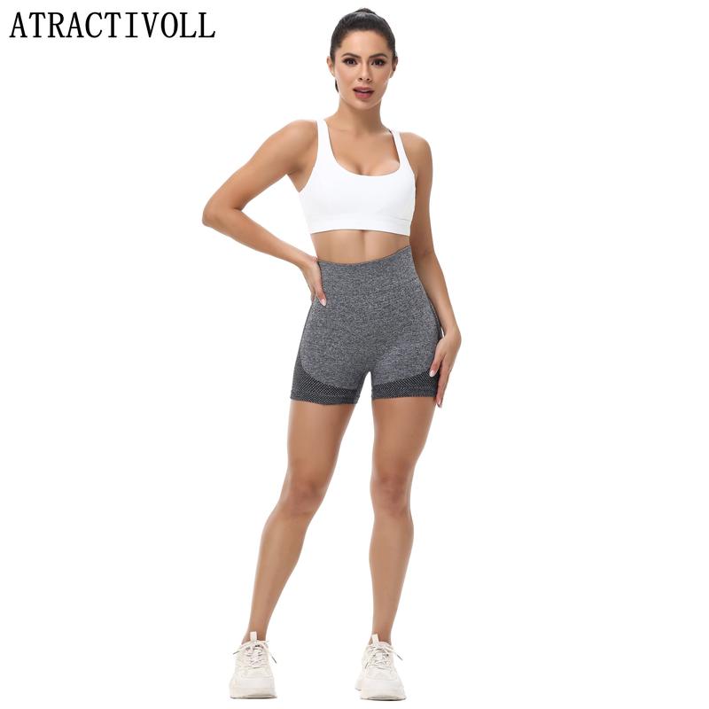 ATRACTIVOLL  1 2PCS Summer women's outdoor fitness, running, mountaineering hiking tight shorts, comfortable and soft yoga shorts womens  shorts high waist skinny short