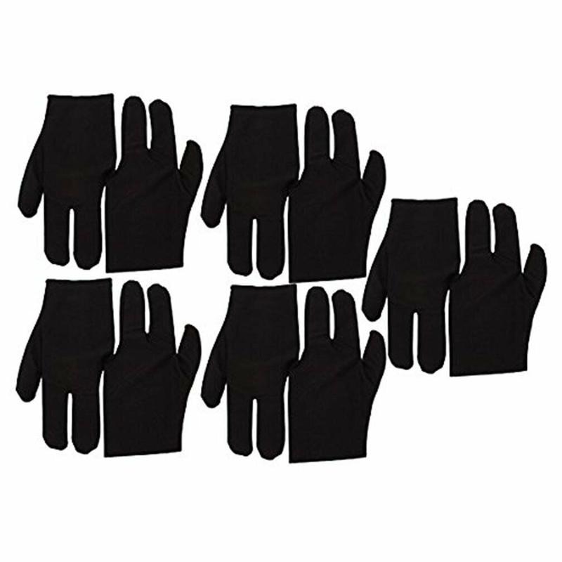 10× 3 Fingers Billiard Cue Pool Gloves Snooker Left Hand Nylon Accessories