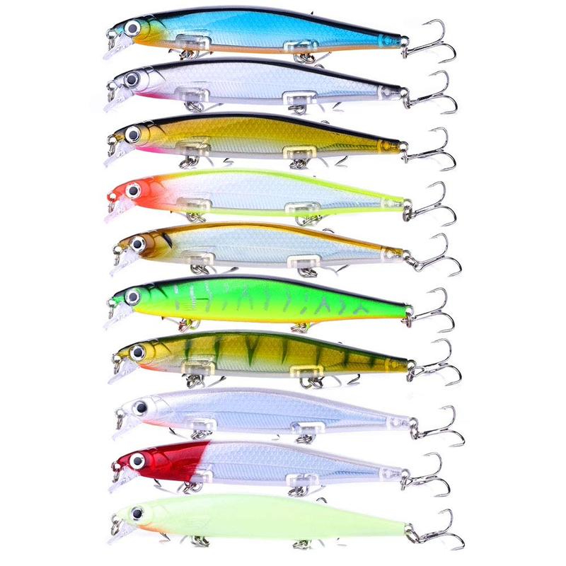 Artificial Fishing Lure With Hook (10pcs), Simulation Fishing Bait, Fishing Lure For Freshwater & Saltwater, Outdoor Fishing Accessories, Fishing Equipment