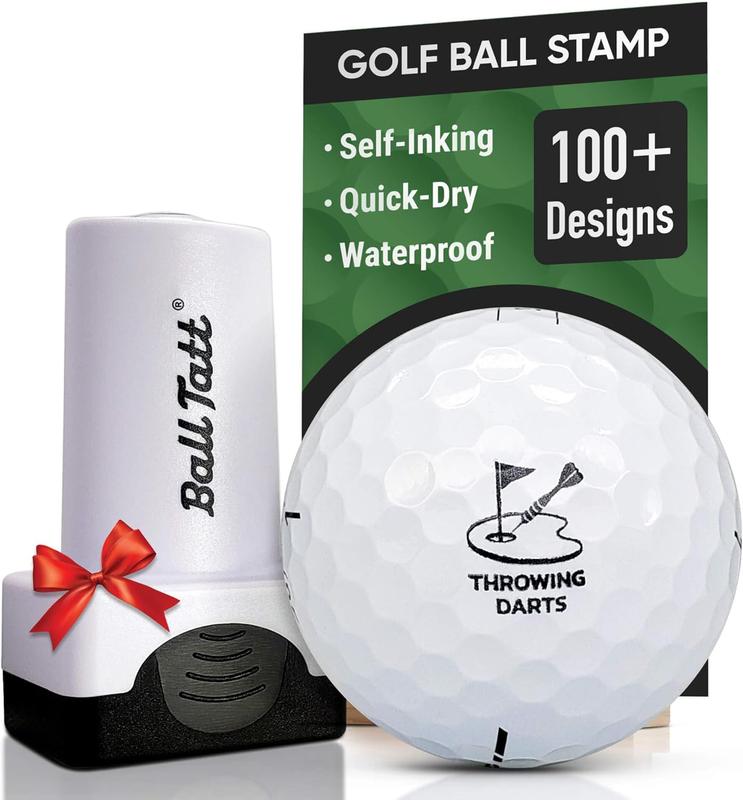 Golf Ball Stamper, Self-Inking Marker for Men & Women, Reusable Waterproof Tool for Identifying Golf Balls - Golfer Gift Accessory