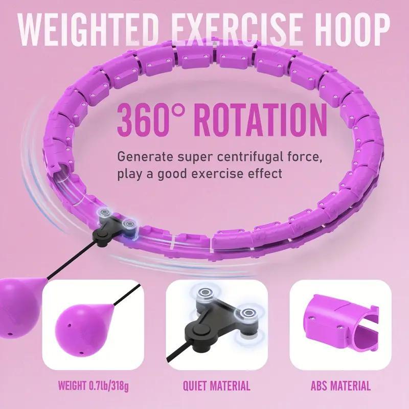 24 Sections Detachable Fitness Ring, 1 Set Portable Removable Pilates Ring & Weighted Ball, Workout Equipment for Women