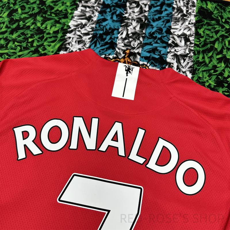 Nike 07-08 Champions League Manchester United Retro Long Sleeve NO.7 Cristiano Ronaldo Soccer Jersey