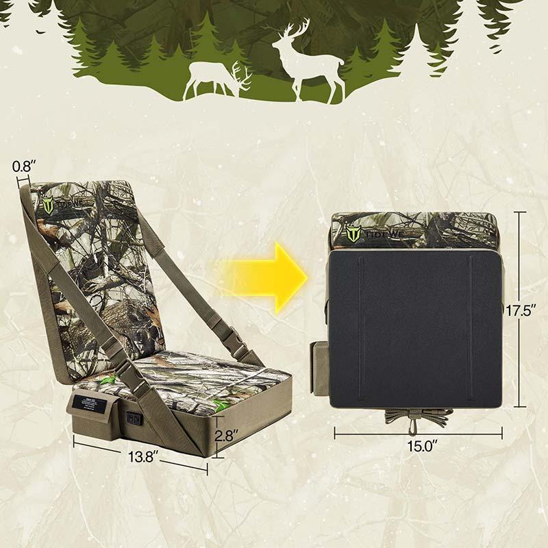 TIDEWE Hunting Heated Seat Cushion, Self-Supporting Water Resistant, Tree Stand, Warm Portable Seat Pads for Hunting, Camping, Fishing(Next Camo G2 & Vista)