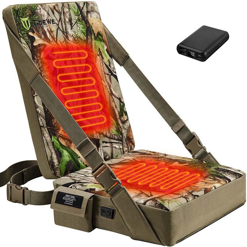 TIDEWE Hunting Heated Seat Cushion, Self-Supporting Water Resistant, Tree Stand, Warm Portable Seat Pads for Hunting, Camping, Fishing(Next Camo G2 & Vista)