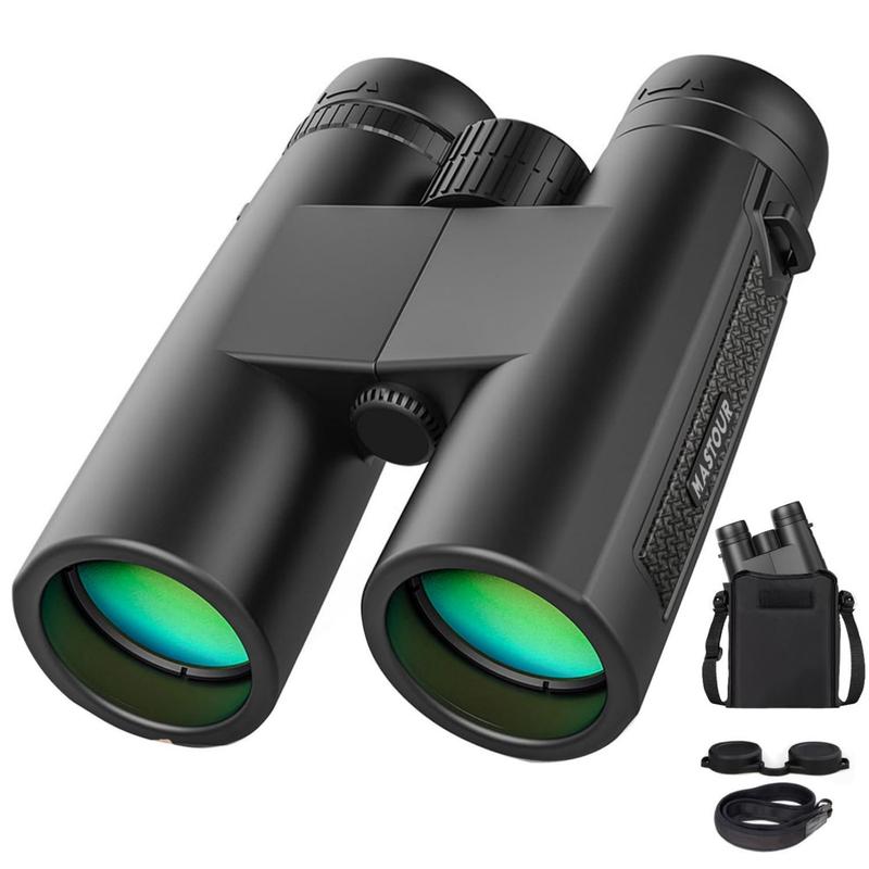 Binoculars for Adults and Kids High Powered Large Eyepiece Compact Binoculars for Bird Watching Waterproof Easy Focus Binoculars with Low Light Vision for Outdoor Hunting & Travel 12x42 (Black)