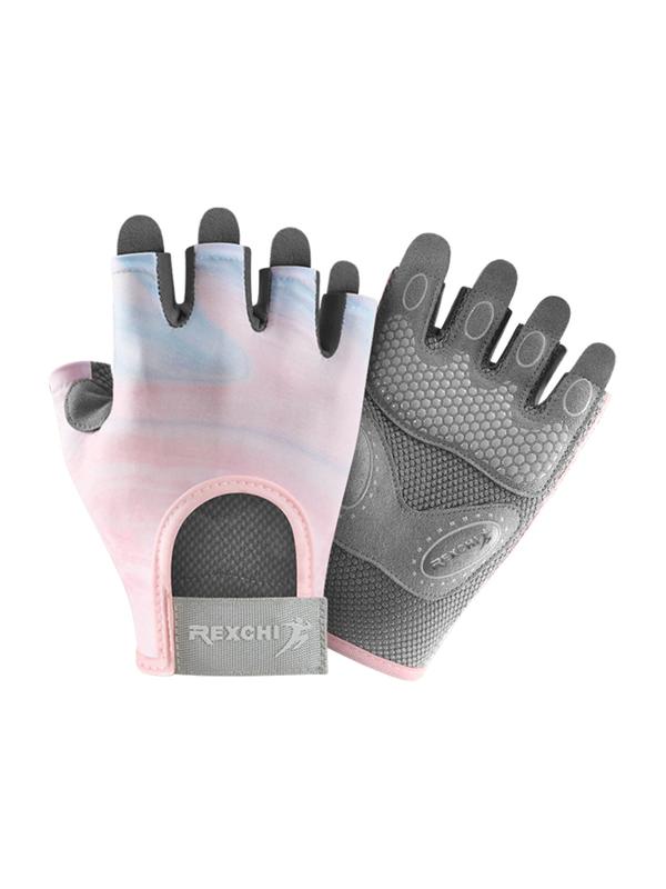 Women's Solid Color Fingerless Gloves, Half Finger Sports Gloves, Gym Exercise Powerlifting Fitness Gloves, Breathable Comfortable Sports Gloves, Non-slip Wear-resistant Gloves for Climbing Cycling