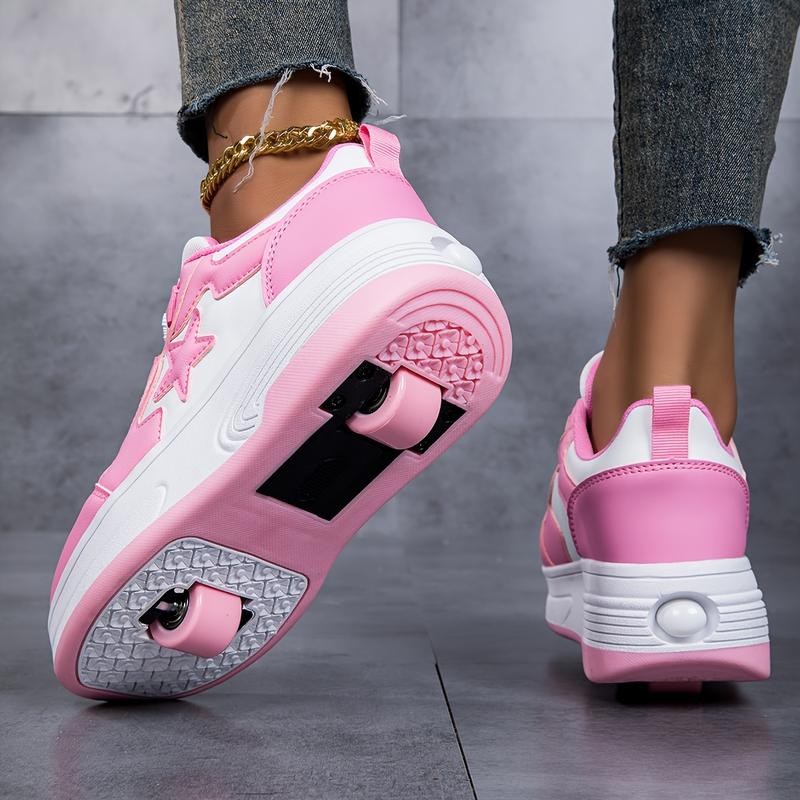 Pink Girls' Roller Skates, Double-wheel Skate Shoes, Outdoor Sneakers That Can Be Worn In All Seasons, Holiday Gifts, Christmas Gifts, And New Year Gifts