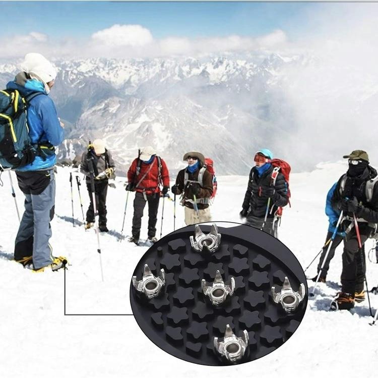 2 Pairs Non Slip Gripper Spike Ice Traction Cleats Walk Traction Cleat Ice Snow Grips for Shoes, Boot with 5 Steel Studs Crampons Non-Slip Traction traction cleat