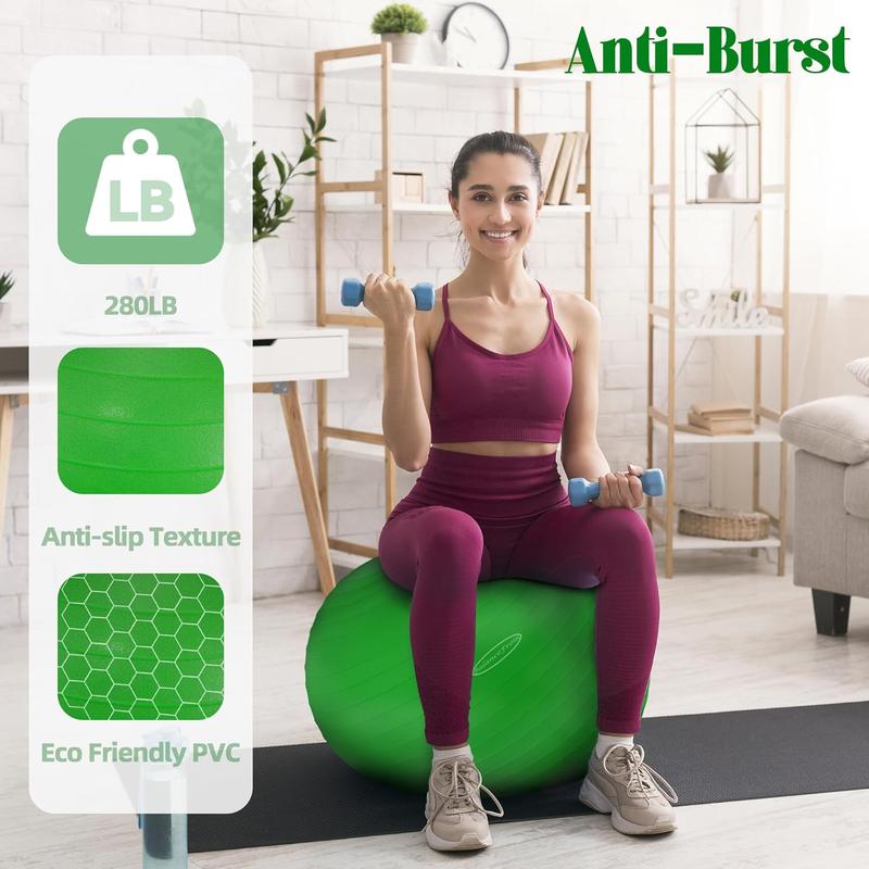 Anti-Burst and Slip Resistant Exercise Ball Yoga Ball Fitness Ball Birthing Ball with Quick Pump, 2,000-Pound Capacity, Multiple Colors and Sizes Fitvids