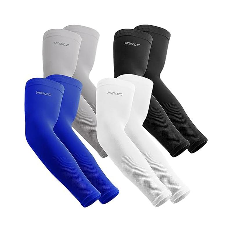 4 Pairs UV Sun Protection Arm Sleeves for Men & Women - Tattoo Cover Up - UPF 50 Sports Compression Cooling Arm Sleeve