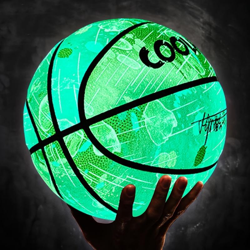 Size 7 Night-Play Glow-in-the-Dark Basketball - Durable PU Leather for Indoor Outdoor, Enhanced Grip&Control for Exciting Games