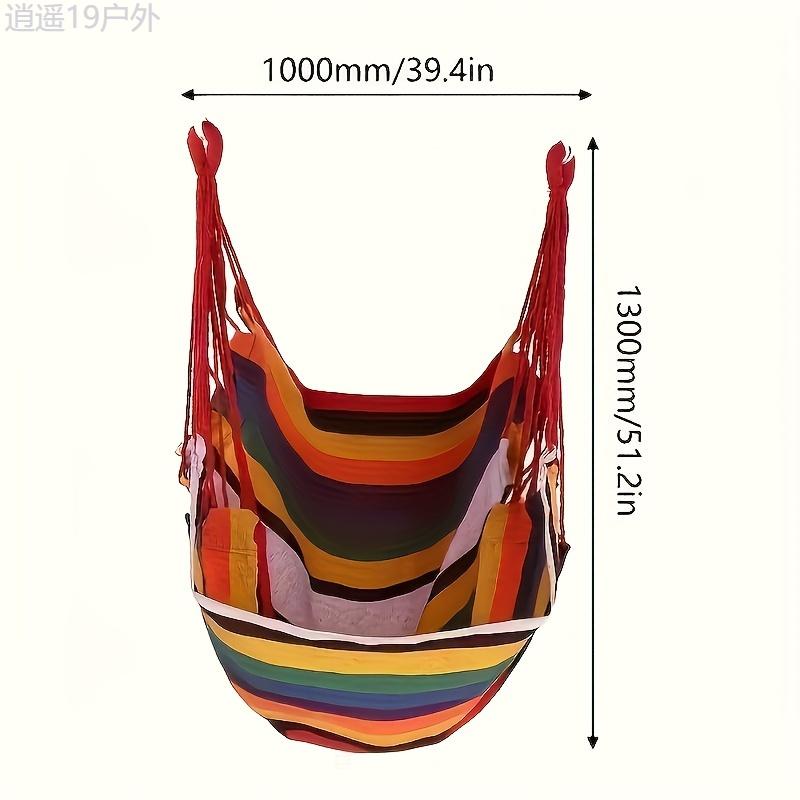 Portable Outdoor Camping Hammock Swing Chair with 2 Pillows, Sturdy Cotton Fabric Hanging Chair for Home, Bedroom, Yard, Garden - Comfortable and Durable Porch Swing (Material: Fabric)