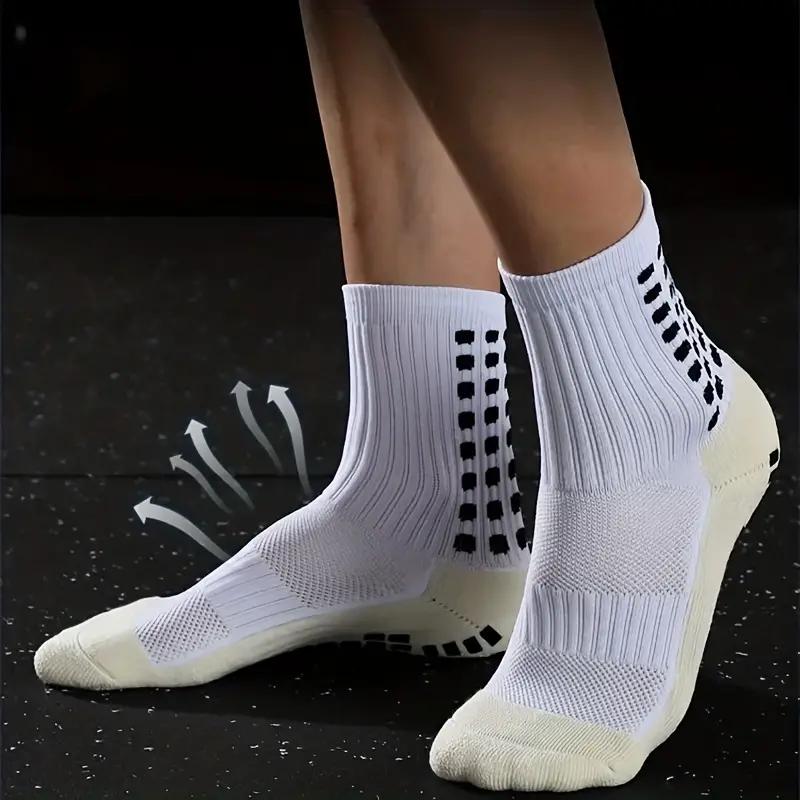 Men's Soccer Socks - Non Skid Anti Slip Socks for Football Basketball Hockey Rugby Sports 2 Pair