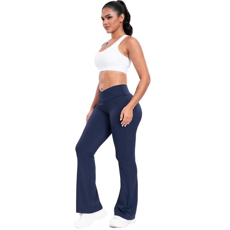 Flare Leggings for Women, High Waisted Bootcut Yoga Pants with Pockets, Tummy Control Pants, Women Solid Sport Clothes