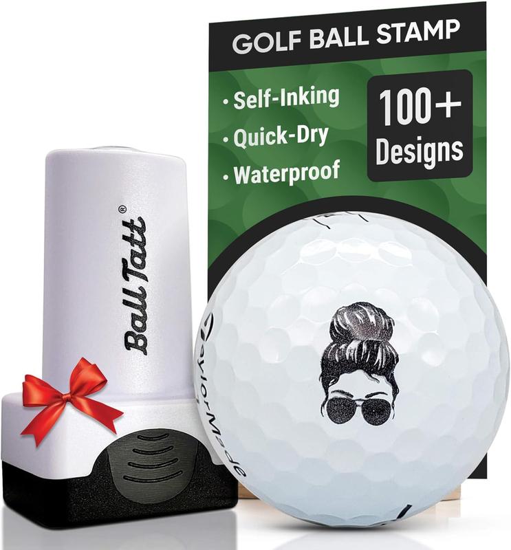 Golf Ball Stamper, Self-Inking Marker for Men & Women, Reusable Waterproof Tool for Identifying Golf Balls - Golfer Gift Accessory