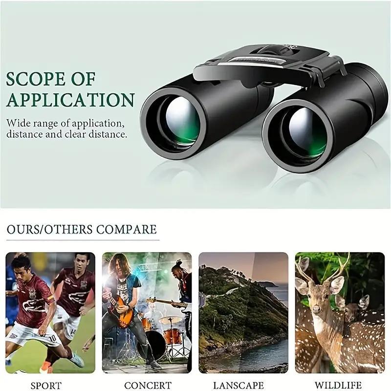 High Definition Professional Binoculars, Foldable Binoculars with BAK4 Prism & FMC Lens, Wide Angle Viewing Binoculars for Bird Watching, Travel, Sports Event, Concert