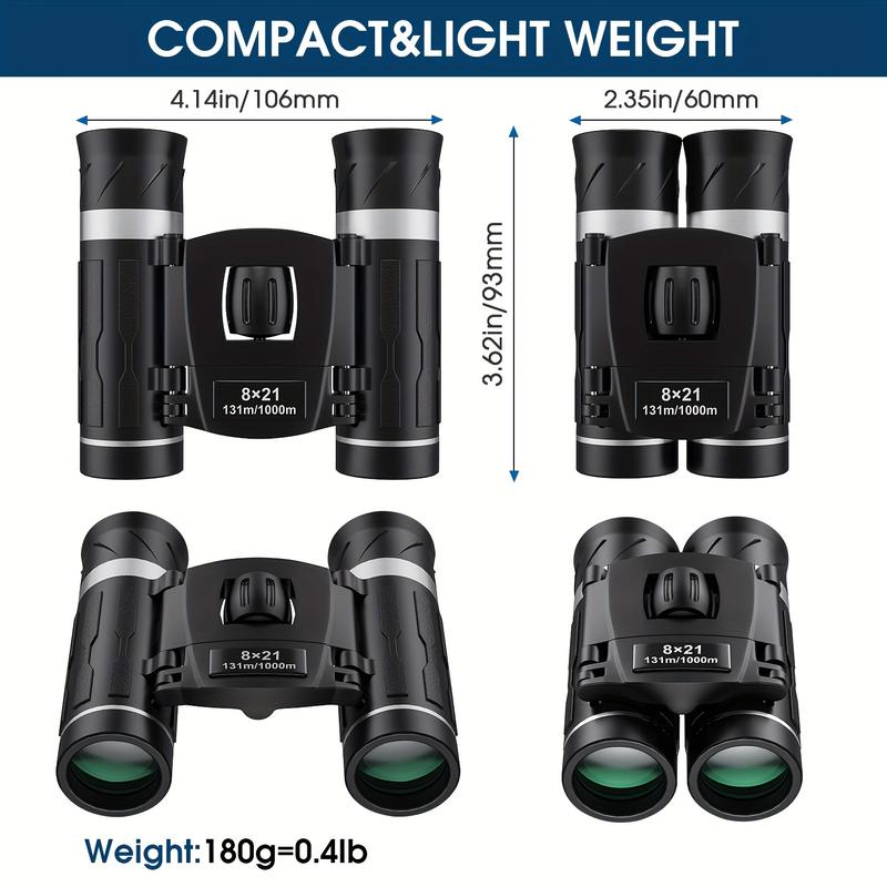 Adult HD Zoom Advanced Binoculars, 8x21 High Power Compact Binoculars with Portable Bag, Mini Pocket Small Binoculars, Suitable for Bird Watching, Hunting, Concerts, Theaters, Operas, Travel, Sightseeing