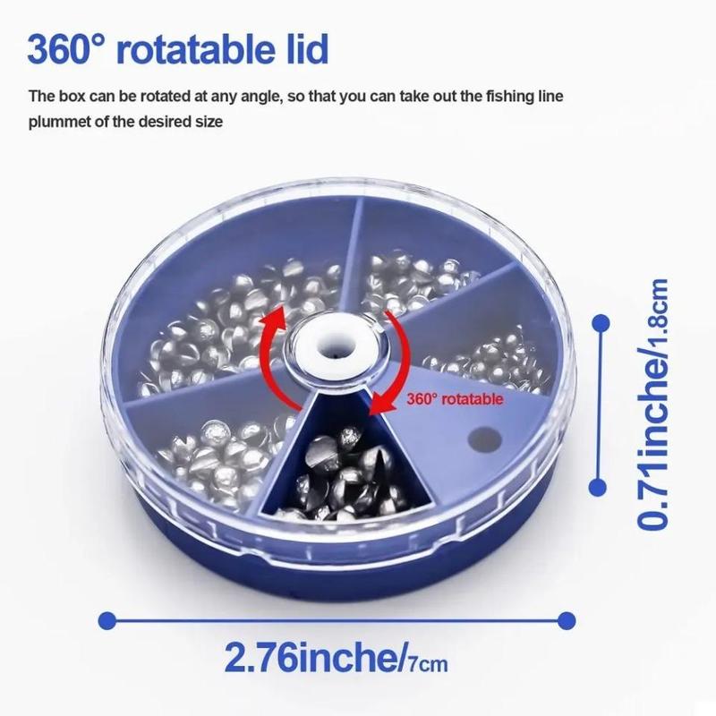 Open Bite Lead Sinker Set, 205pcs set 5 Size Weight Clip Drop Biting Round Plumb Bob Auxiliary Fishing Tackle Gear, Fishing Accessories