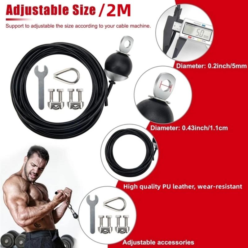 Cable Pulley System, 1 Set Home Gym Pull Down Weight Pulley System, Fitness Weight Lifting Rope, Workout Adjustable Machine Attachments for Home Gym