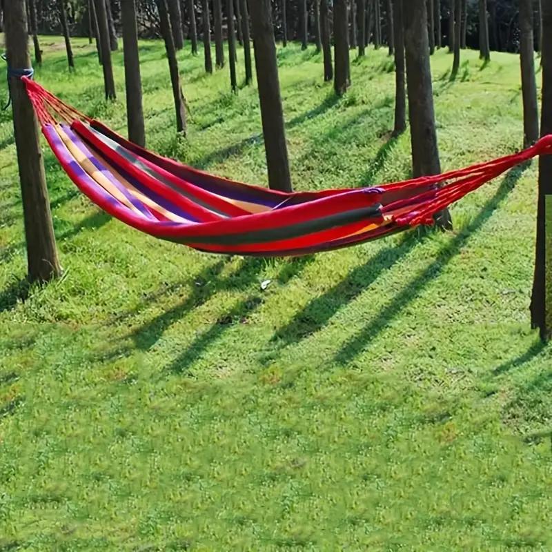 Garden Cotton Hammock Comfortable Fabric Hammock with Tree Straps for Hanging Sturdy Hammock Up to 660lbs Portable Hammock with Travel Bag for Camping Outdoor Indoor Patio Backyard