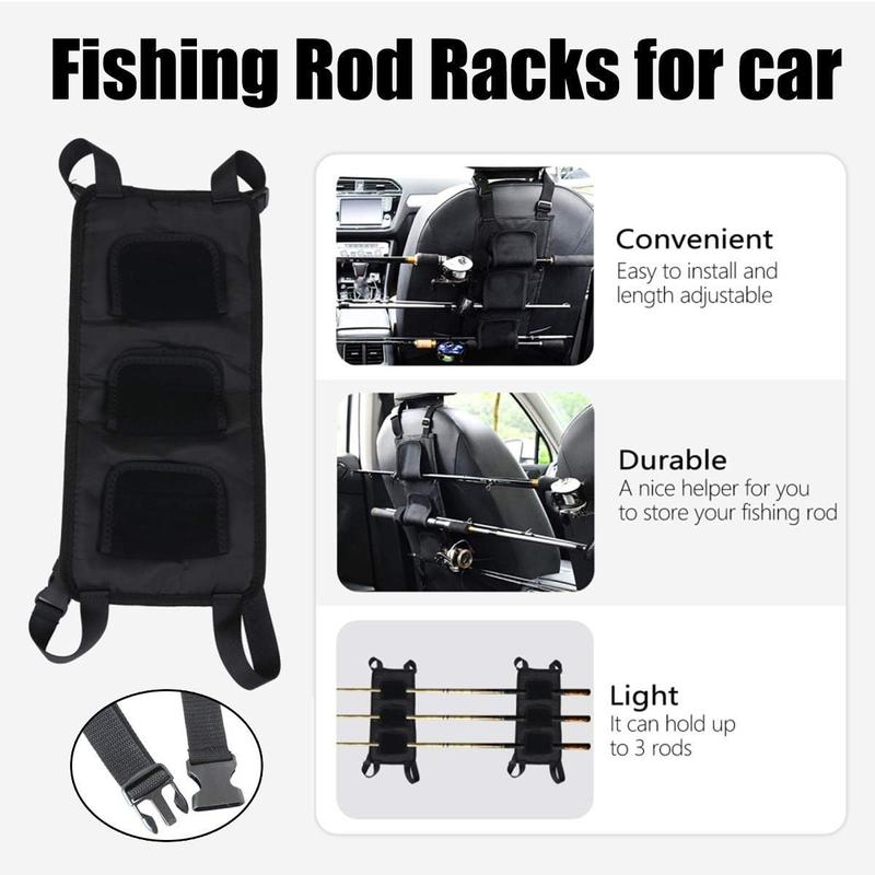 Fishing Rod Holders for , Fishing VRC Vehicle Rod Carrie, Adjustable Polyester Strap Fishing Pole Storage Rack for SUV, Wagons, Van, Easy Install Fishing  Rod Carrier for