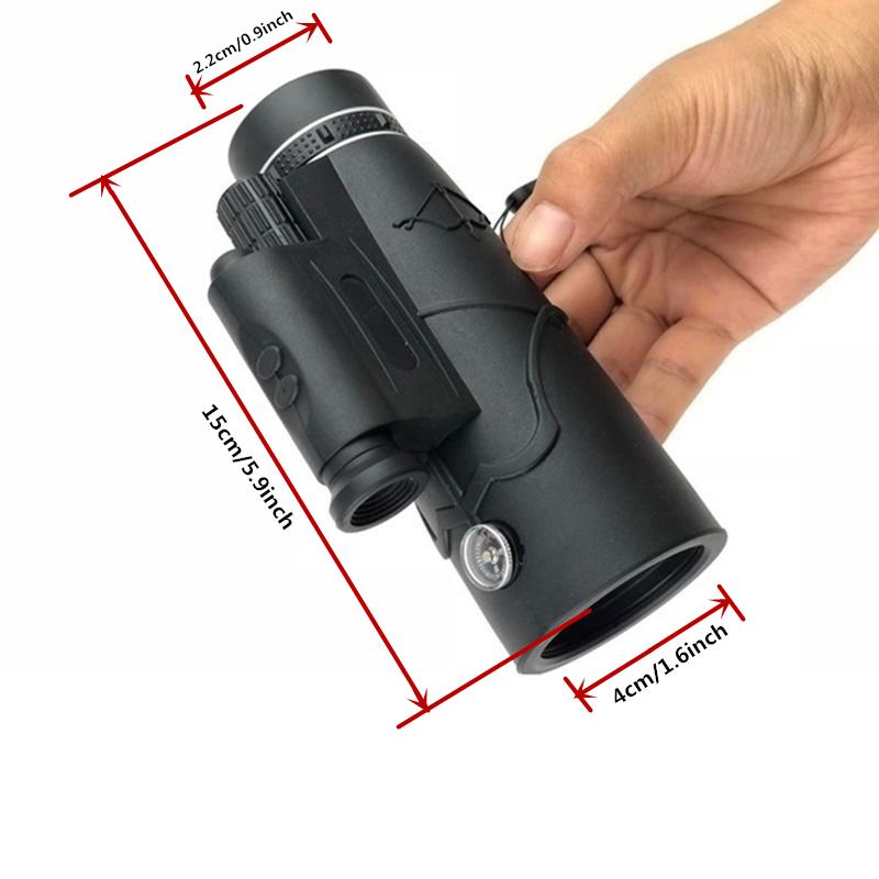 Extra Long 9800M 300000M Compass Flashlight Distance Night Vision High - Angle Monocular Telescope Outdoor Hiking Travel Portable Telescope Fashion Accessories Tool