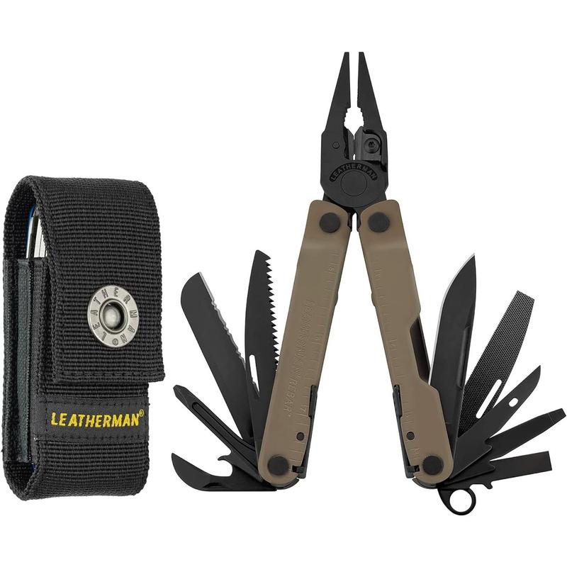 LEATHERMAN, Rebar Multitool with Premium Replaceable Wire Cutters and Saw, Coyote Tan with Nylon Sheath